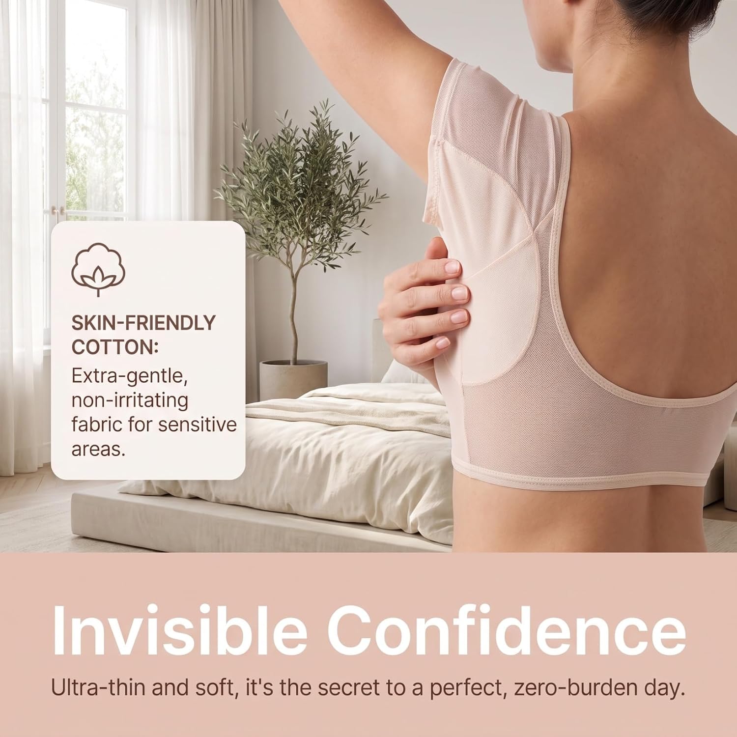EXCEART Sweat Vest for Women, Washable Underarm Pads | Breathable reusable undershirt liner helps absorb underarm sweat and protect clothes from stains, ideal for daily wear