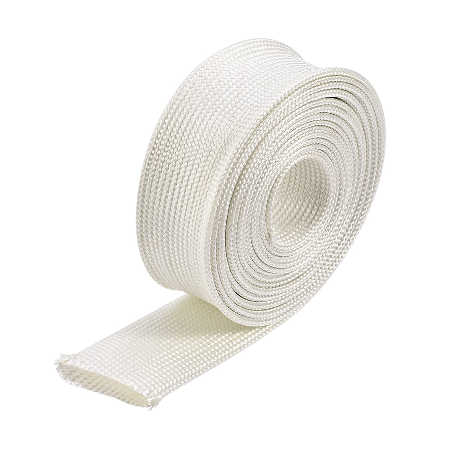 Rebower Fiberglass Sleeve Insulated Cable Protection Tube - 9.8Ft-25mm / White