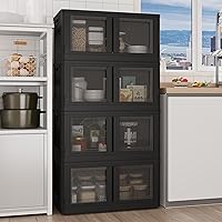 Vista 14 de FLEXIMOUNTS 75 QT Contenedores de almacenamiento apilables con tapas, contenedores de almacenamiento de plástico plegables, organizadores de armario