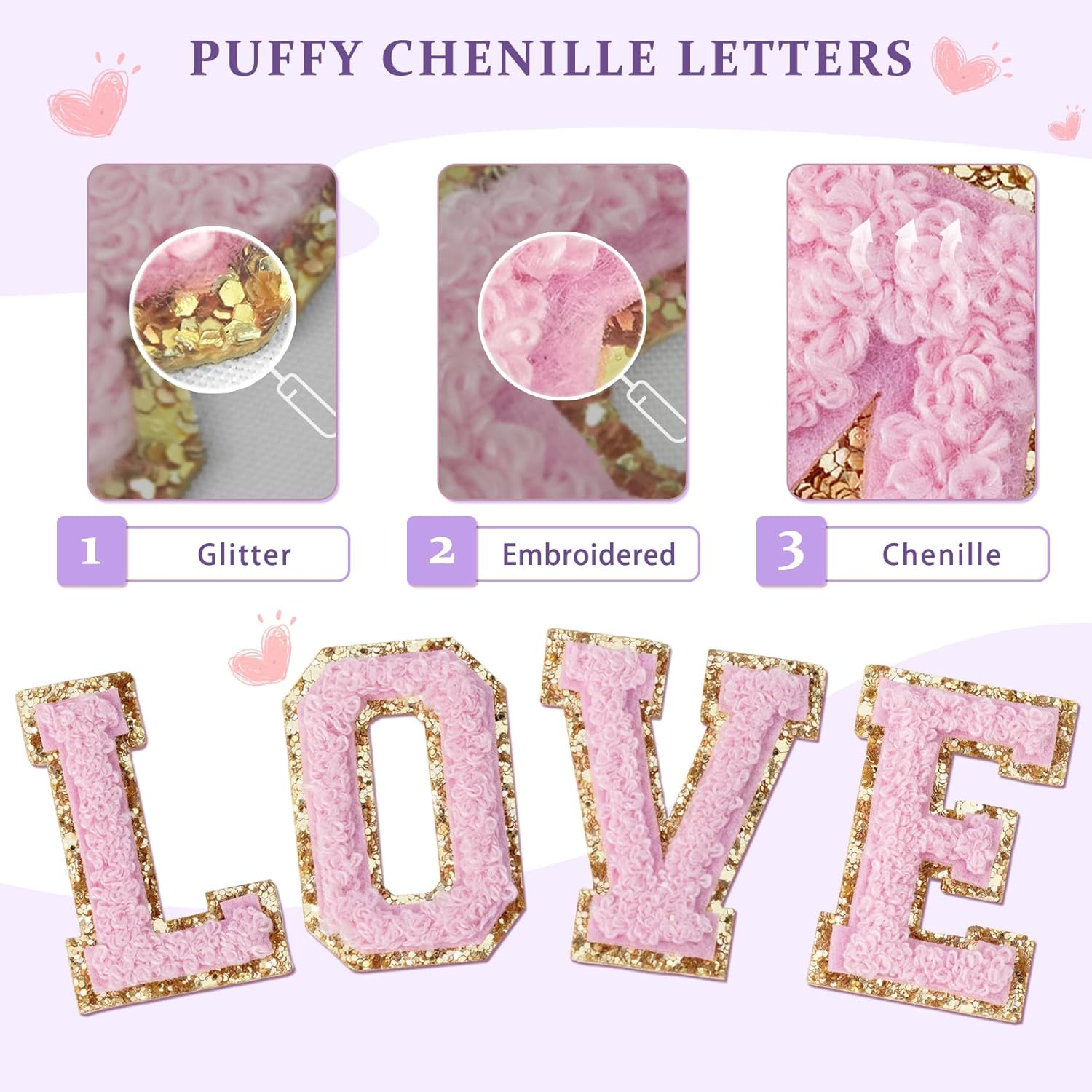 COSHAYSOO Preppy Wallet Gifts for Teen Girls Women Small Wallet RFID Bifold PU Leather Christmas Valentines Easter Mothers Fathers Day Nurse Appreciation Graduation Gifts Chenille Letter I Purple - Image 5