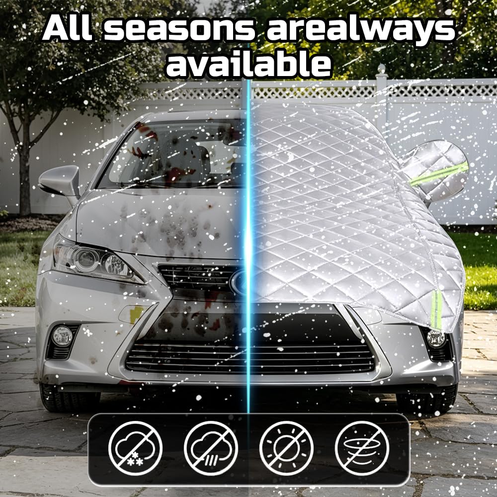 Hagelschutzplane Auto,5.4×2.5M Autoabdeckung Gegen Hagel Wasserdicht Staubdichte Sonnensicher, Baumwolle Auto-Hagelabdeckung,Wear Resistant hageldecke Für Die Meisten Autos Verdicken