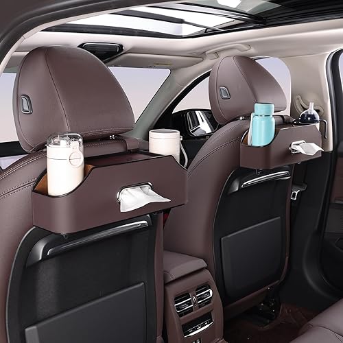 Miniatura 4 de Asiento trasero de automóvil extra multifuncional para portavasos de bebidas con caja de almacenamiento de pañuelos organizador y ganchos para