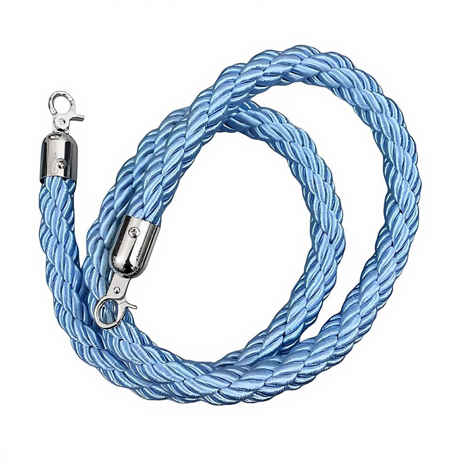 Cuerda de control de multitudes turquesa con gancho chapado, barrera de seguridad para entradas de eventos, bodas, gestión de colas de cine y elegante accesorio para eventos