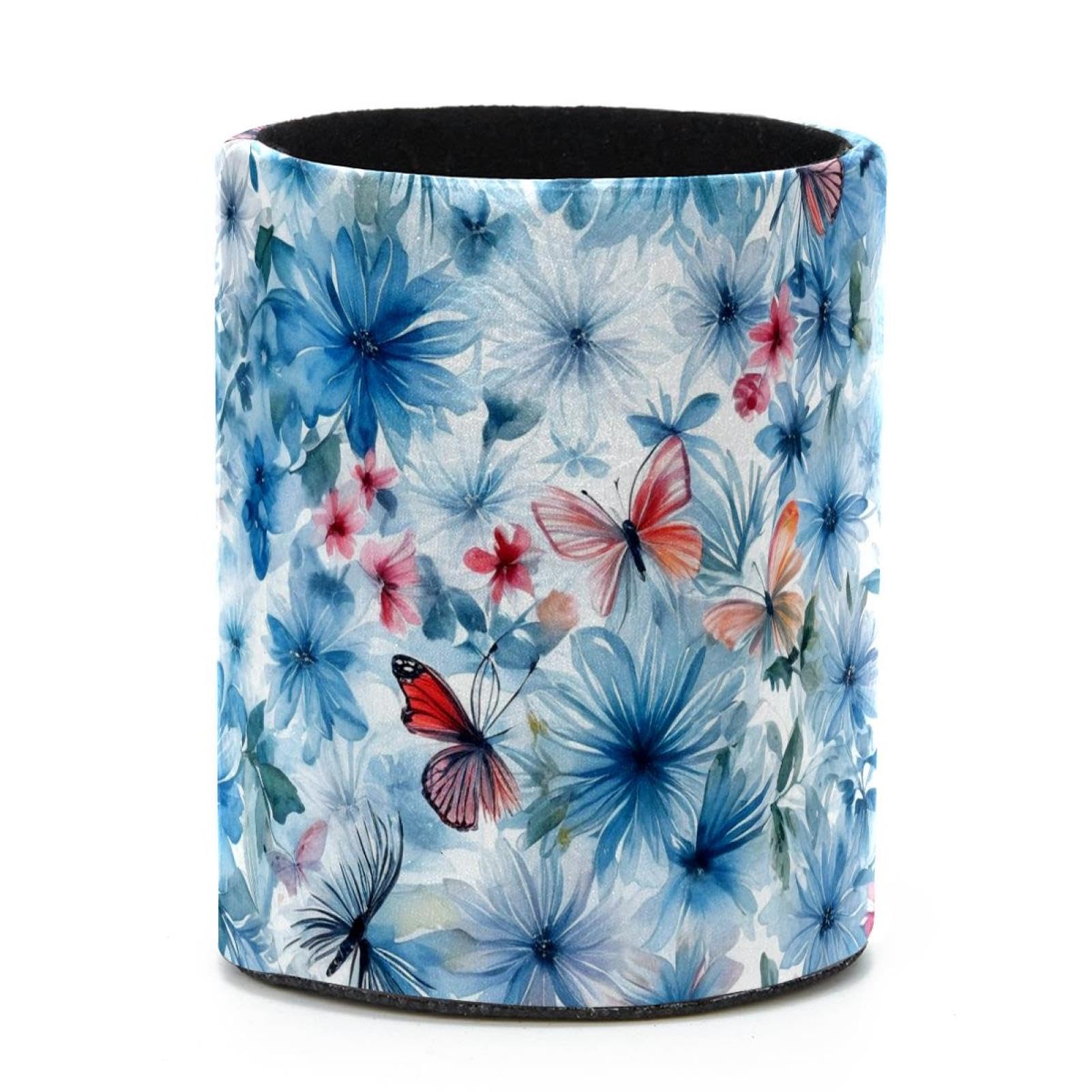 VAPOKF Round Pencil Holders for Desk, Aesthetic Flower Pen Holders Pen Pot Makeup Brushes Storage Desktop Stationery Supplies Organiser for Home Office