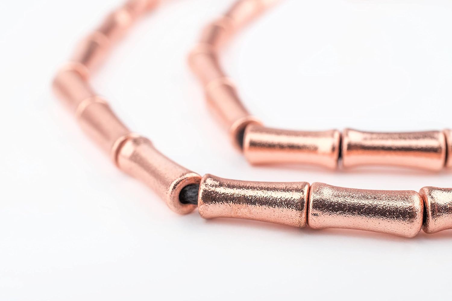 The Bead Chest Copper Bamboo-Shaped Beads, Full Strand of Quality Metal Spacers for DIY Jewelry Design