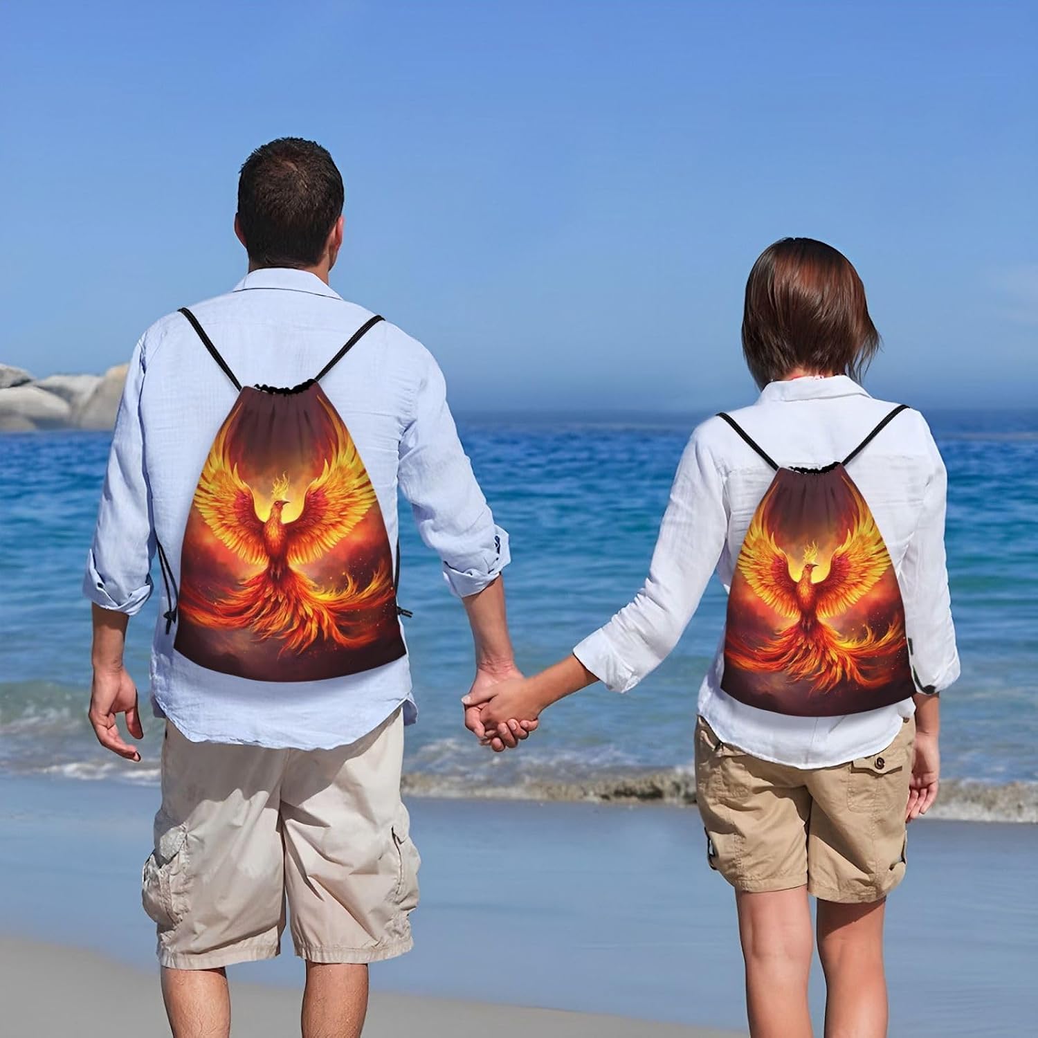 Drawstring Backpack Gym Bag Fantasy Phoenix Backpack Cinch Tote Drawstring Bags for Sports String Bag