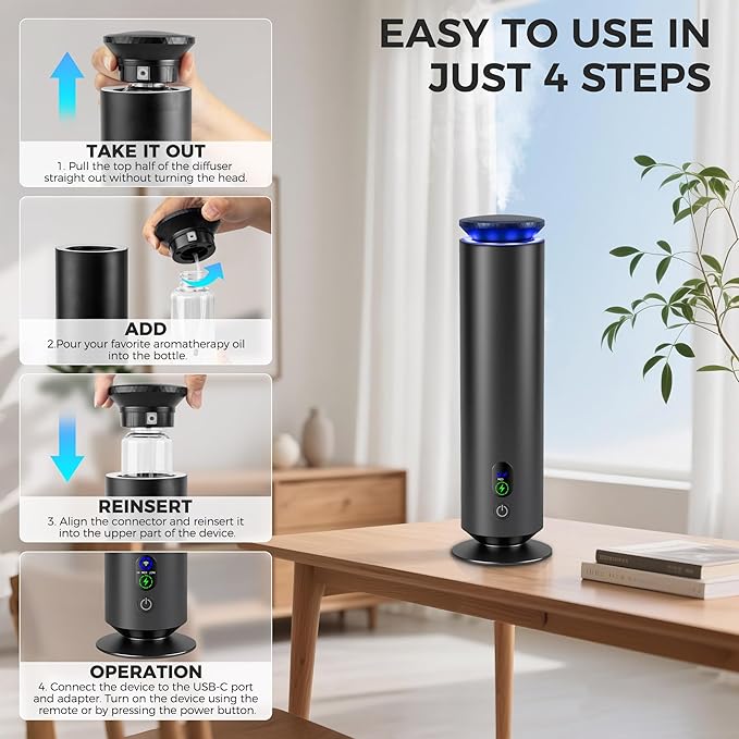 Difusor de Aromas Eléctrico BUBLOC Negro 1000 ft² miniatura 6