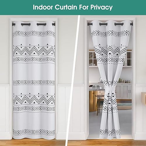 Miniatura 59 de HOMEIDEAS Cortinas de puerta para privacidad de puerta, cortina opaca para puerta de armario para dormitorio, cortinas con aislamiento con lazo