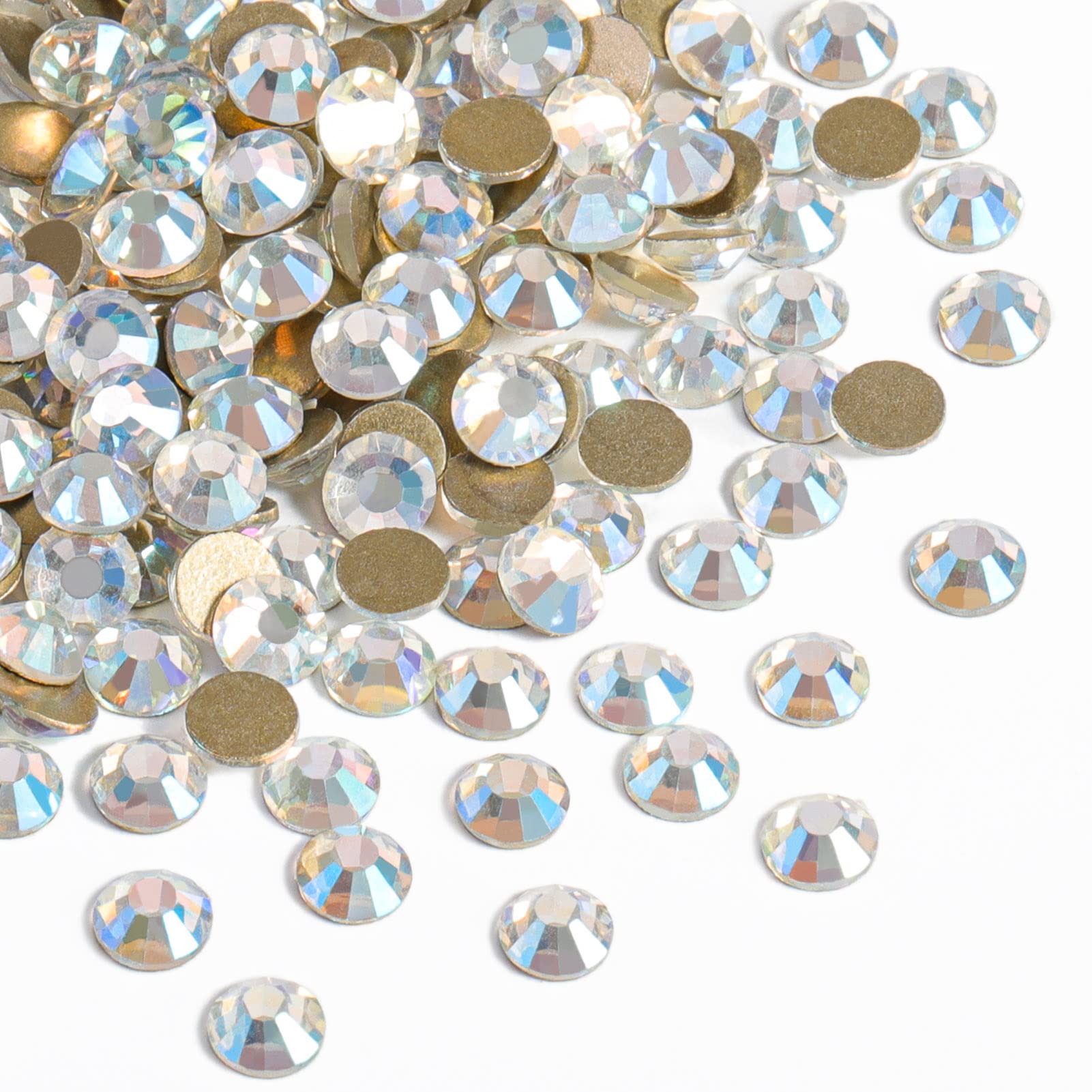 Beadsland 1440 sztuk płaskich kamieni strasu, kryształki do paznokci, niebieskie światło księżyca, SS10 (2,7 – 2,8 mm)