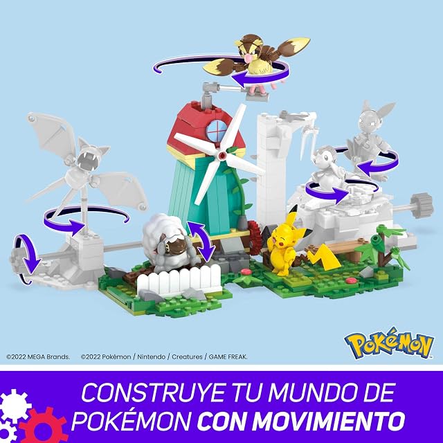 Foto 7 de 7 de MEGA Construx Pokemon Ciudad del viento, 240 bloques y juego de construcción con movimiento con Pikachu