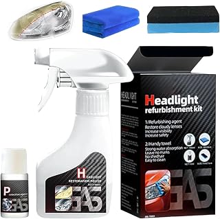 Automotive Headlight Restoration Kit,Headlight Cleaner and Restorer,Automotive Headlamp Restoration Fluid Oxidized Kit, Multifunctional Headlight Polishing, Restores Cloudy & Yellowed Headlights
