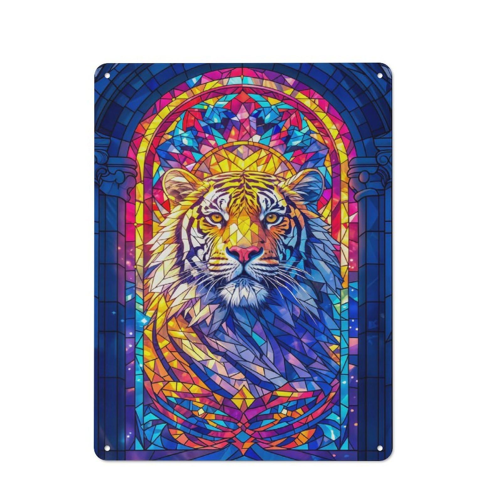 Junmoney Style-1 Regal Tiger Retro Tin Sign 40X30cm For Café Or Restaurant, Housewarming Wall Decor For People Furnishing Café And Restaurant