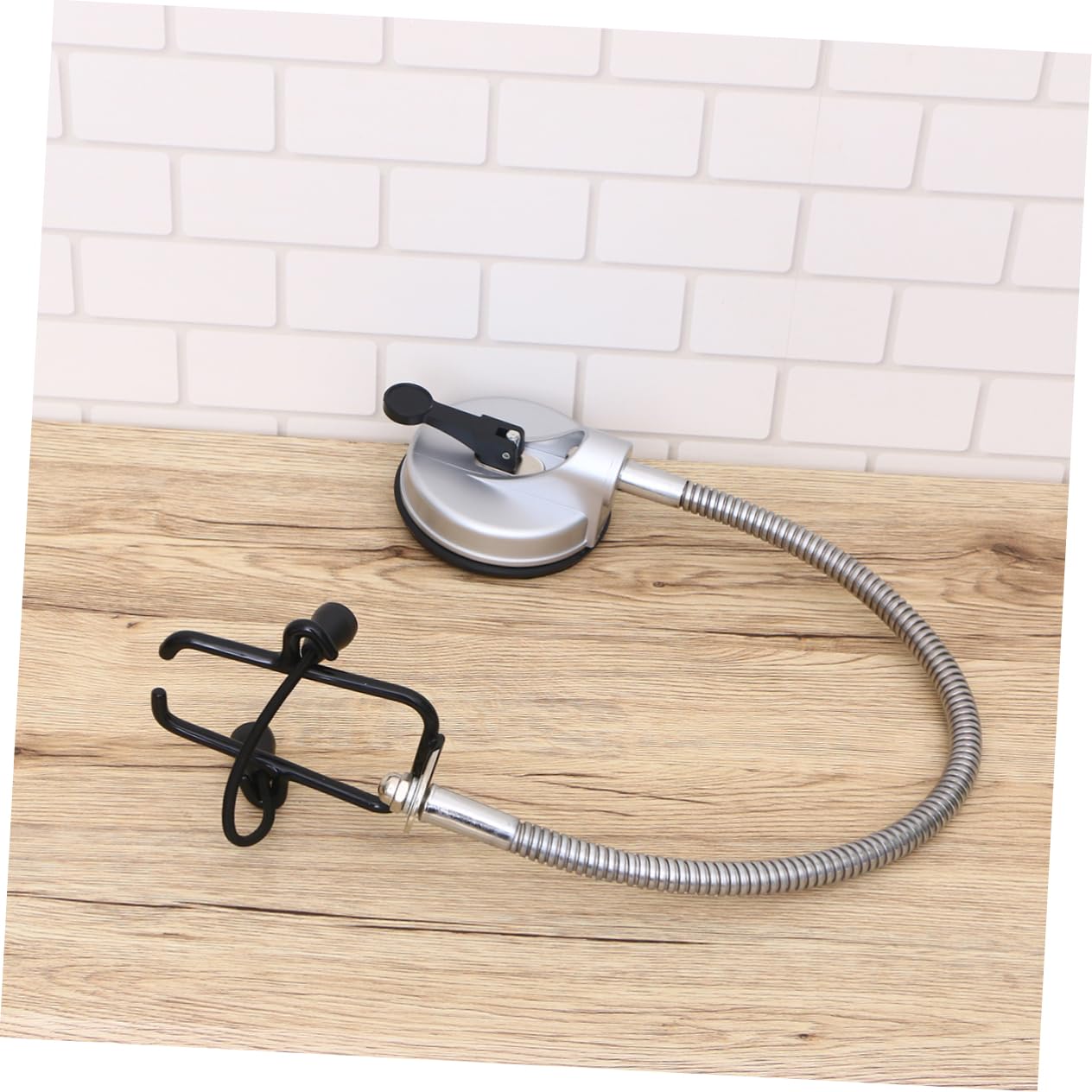 Healeved Verstellbarer Haartrocknerhalter Silber mit Saugnapf aus Eisen