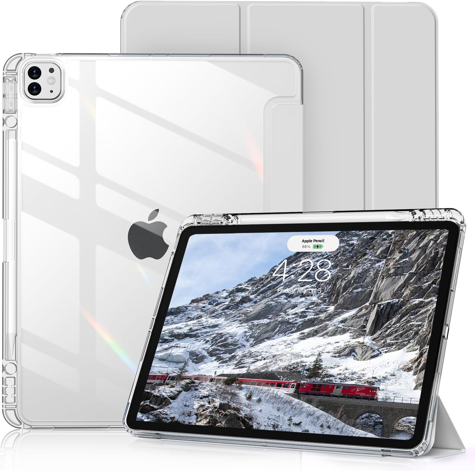 Smart Case for for iPad Pro 11-Inch, 2022/2021/2020/2018 Model (4th/3rd/2nd/1st Generation), Compatible with Pencil, Cover Auto Wake/Sleep