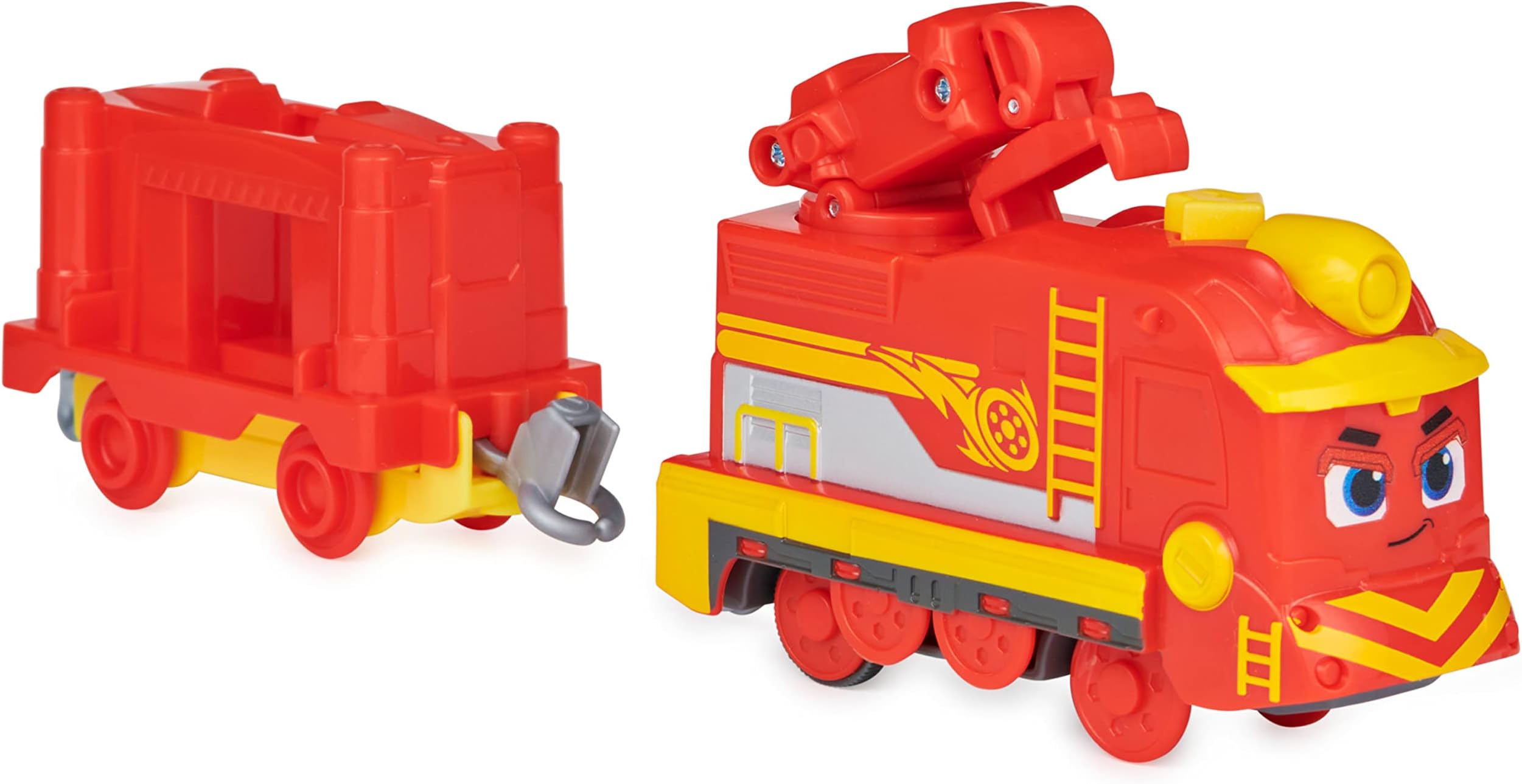 Mighty Express Motorised Train Freighter Nick With Freight Car - Battery Operated Train To The Popular Tv Series, From 3 Years - Red
