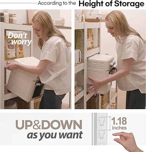 Miniatura 6 de Estantería de garaje de 4 niveles, estante de almacenamiento resistente, estantes de utilidad ajustables, estantes de metal para despensa, almacén,