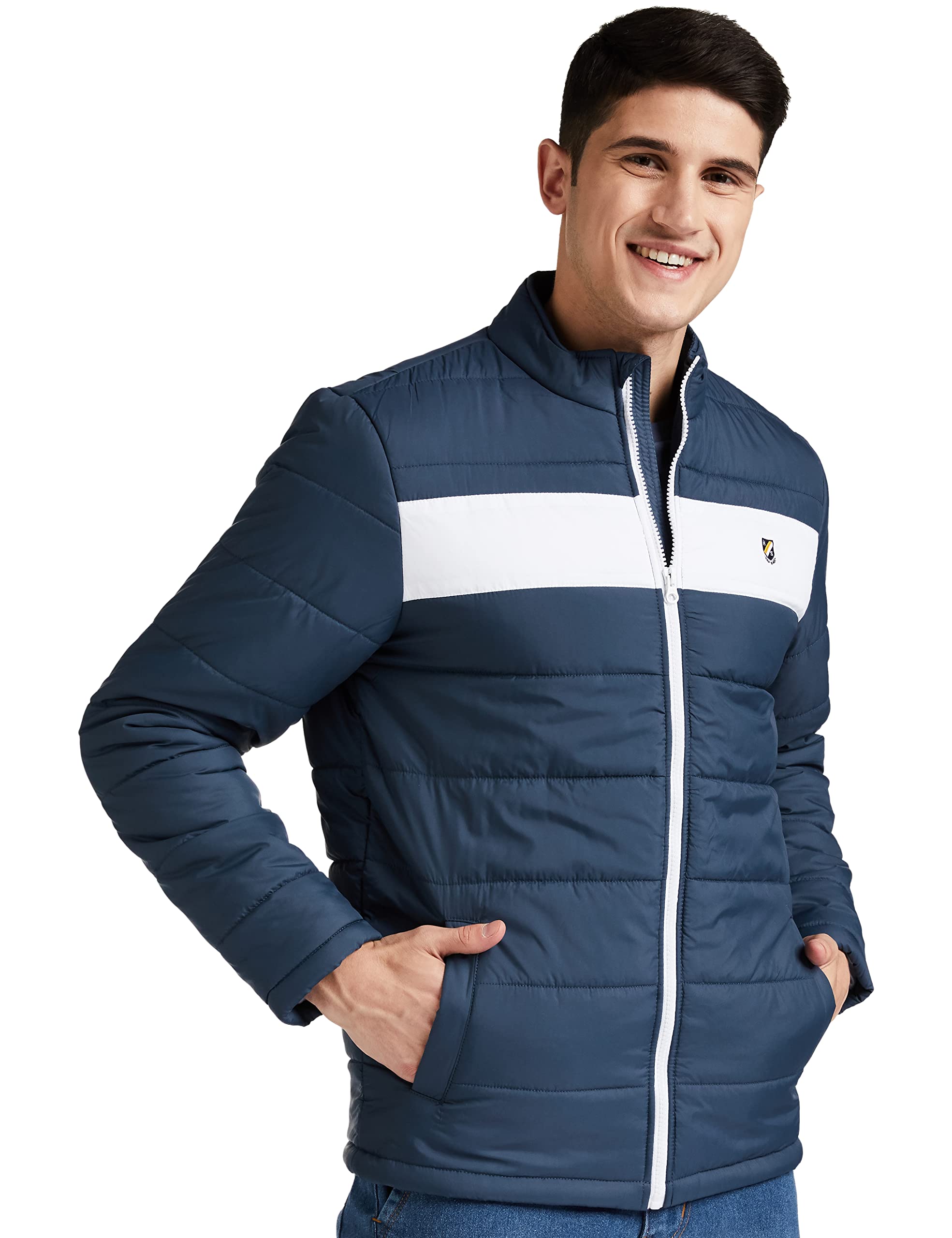 amazon brand - symbol Men's Quilted Bomber Jacket (AW19-HSJ-06_Airforce&White_3XL)-picture-13