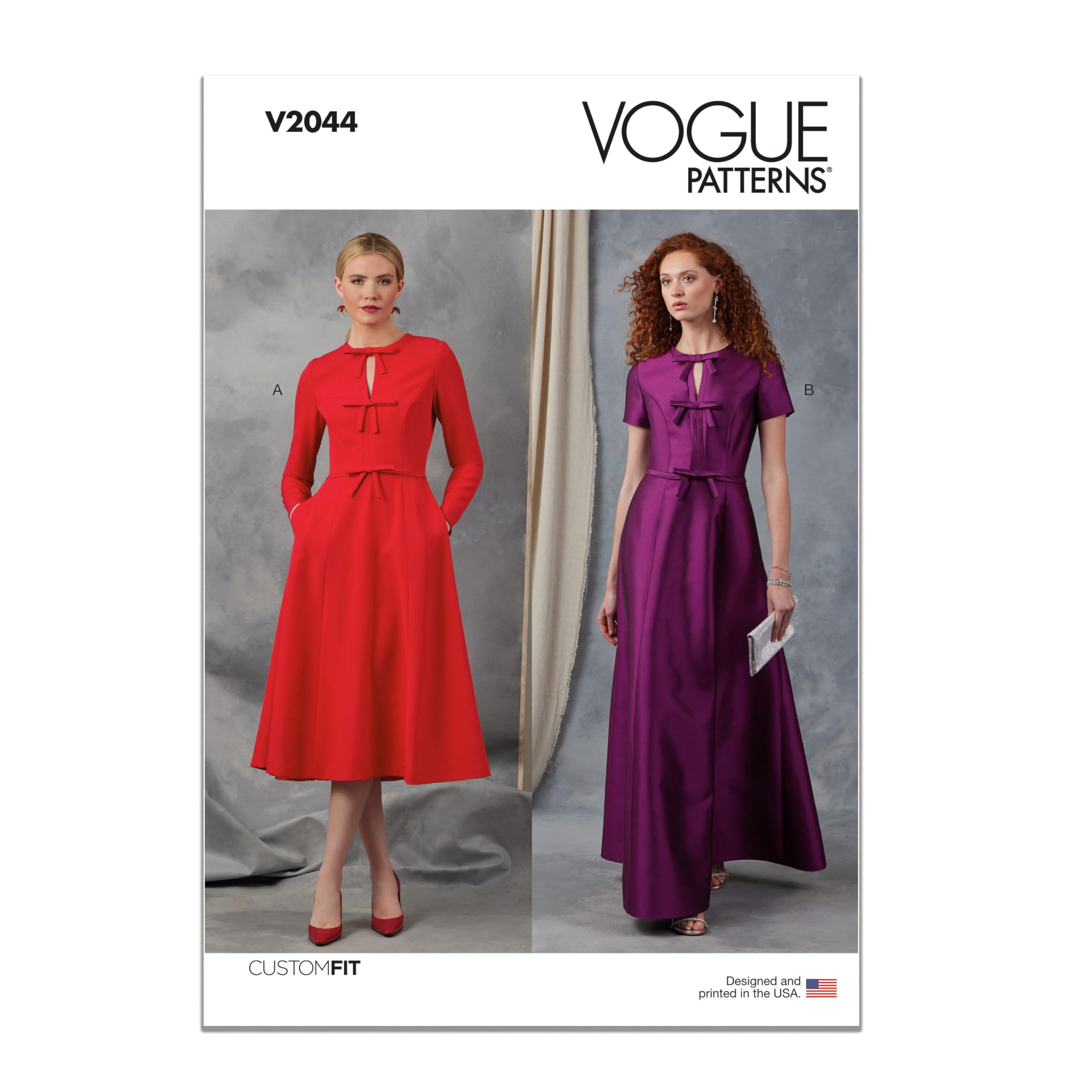 Robe avec manches Vogue V2044B5 : patron papier pour tenue de soirée