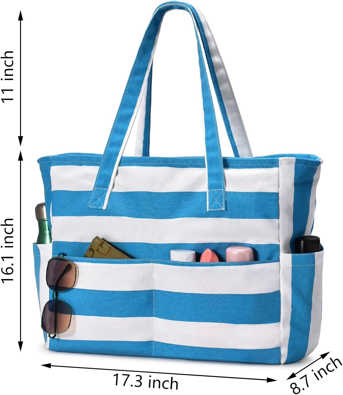 oscaurt Beach Bags for Women Large Waterproof Sandproof Beach Tote Swim Pool Bag with Zipper for Travel Vacation Essentials - Image 5