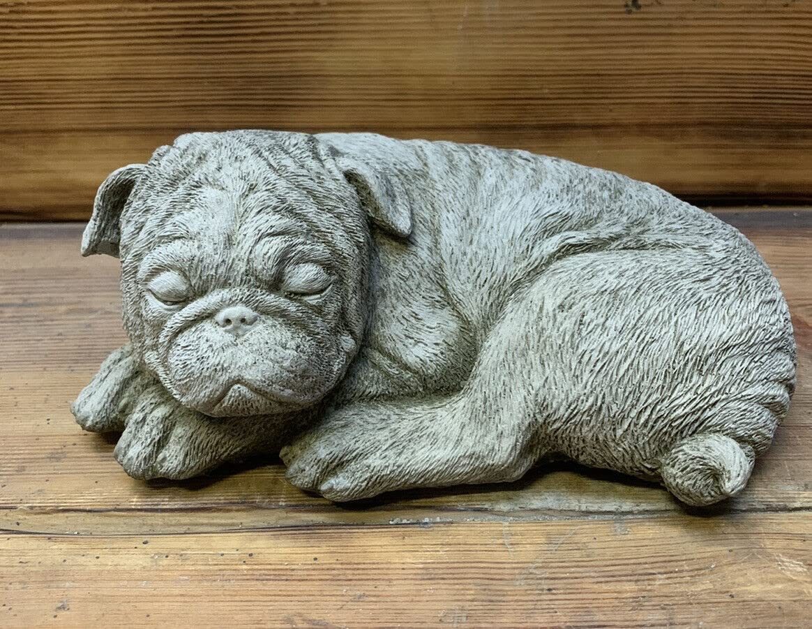 J And L Stone Ornaments Stone Garden Cute Laying Sleeping Pug Ornament Statue