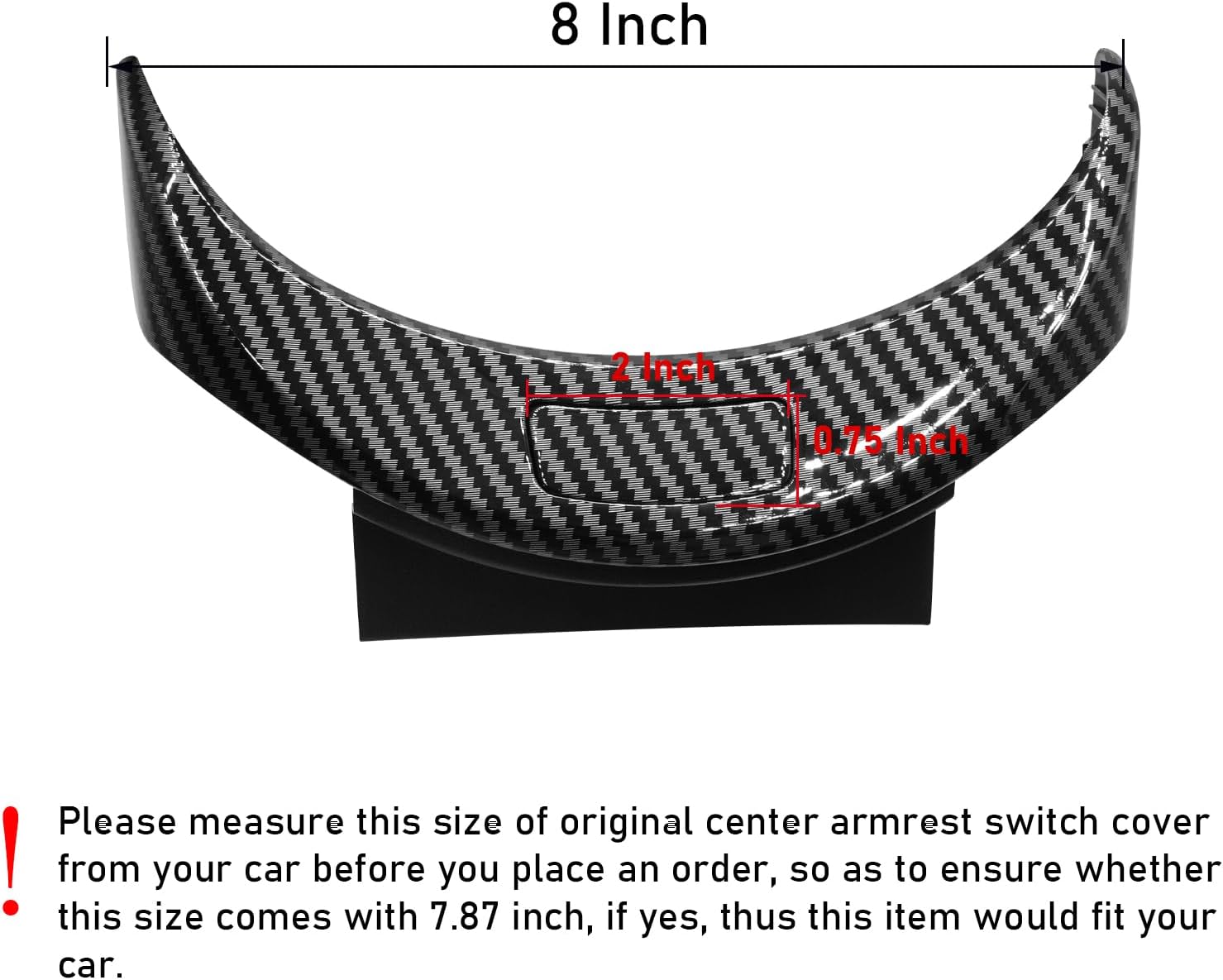 TTCR-II Compatible with Mercedes Console Release Switch, for W205 Center Console Trim C Class 2015-2021 and W253 Center Armrest Button Switch 2016-2022 (7.87-Inch Inner Width, Not Real Carbon)