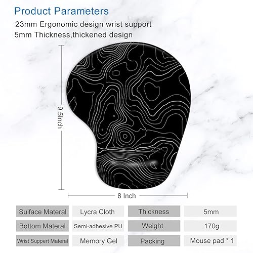 Miniatura 5 de ITNRSIIET Alfombrilla para mouse, alfombrilla de mouse con reposamuñecas, alfombrilla de mouse para mouse inalámbrico, ergonómica, bonita,