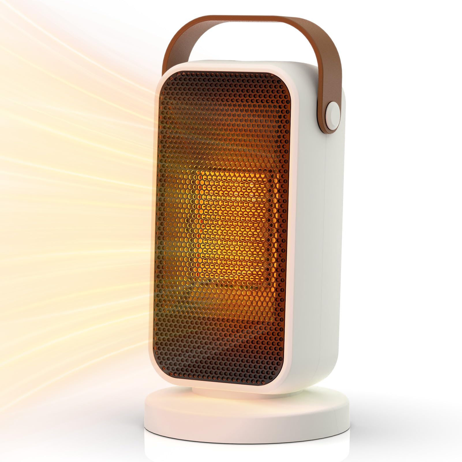 Chauffage d'Appoint Portable 1200W, Mini Chauffage Soufflant Economique à Trois Vitesses, Radiateur Electrique Silencieux Contre la Surchauffe, Petit Radiateur pour Chambre, Salon, Bureau