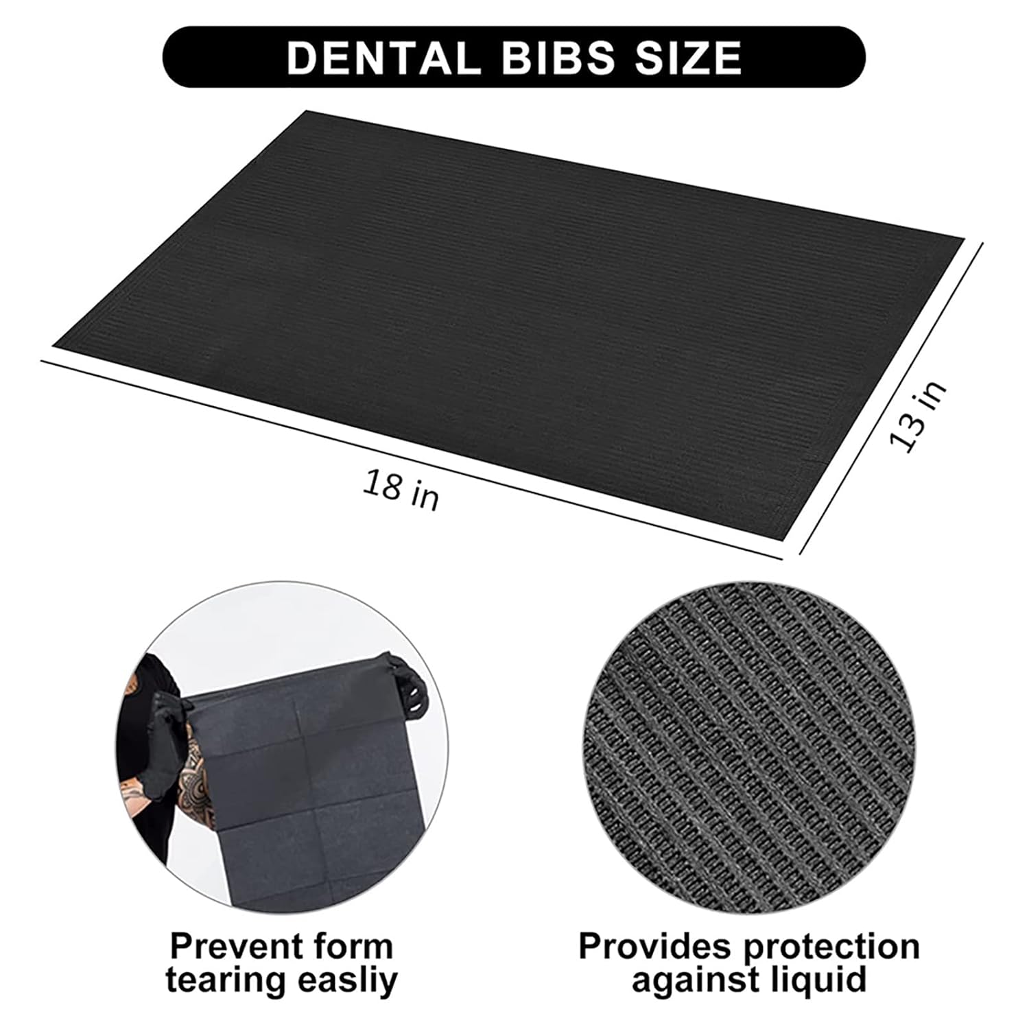 Dental Bibs - Lyuxzad 30Pcs Disposable Dental Bibs Sheets 3 Ply Waterproof Patient Bibs Dental Napkins 13" x 18" Tattoo Bibs Black Tattoo Table Covers Clean Pad for Pets Tray Covers : Industrial & Scientific