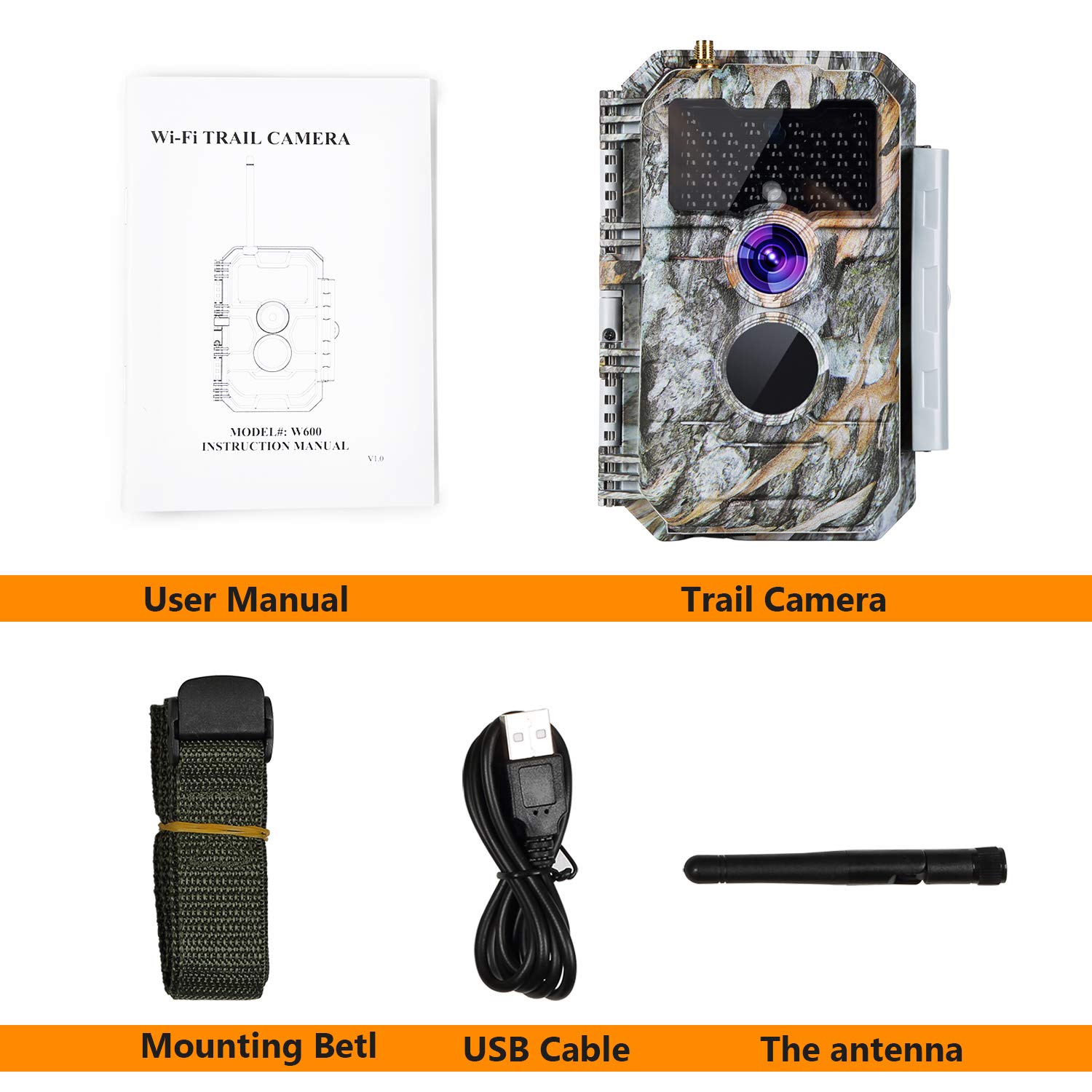 BlazeVideo Wildkamera WiFi 64MP 2304x1296 H.264 unsichtbare Nachtsicht Bewegungsmelder