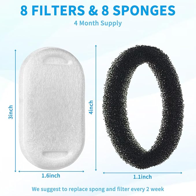 Filtros Compatibles con Kittyspout para 4L, Repuesto para Fuente de Agua, 8 Unidades miniatura 2