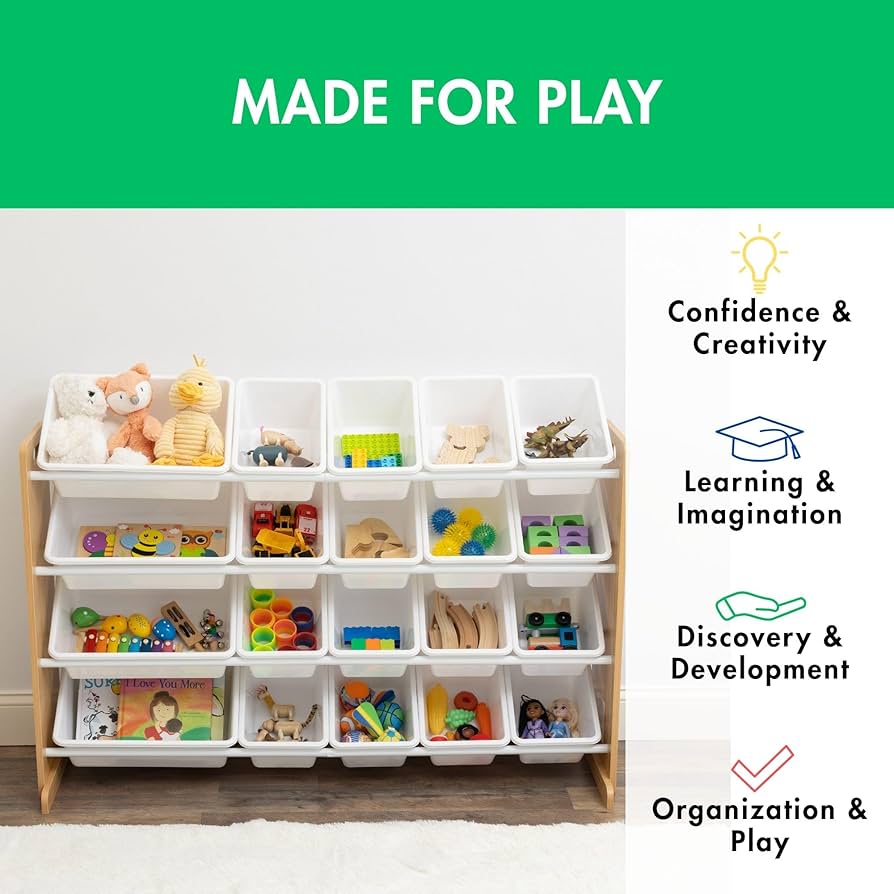 Buy Humble Crew Kids Toy Storage Organizer With 12 Plastic Bins