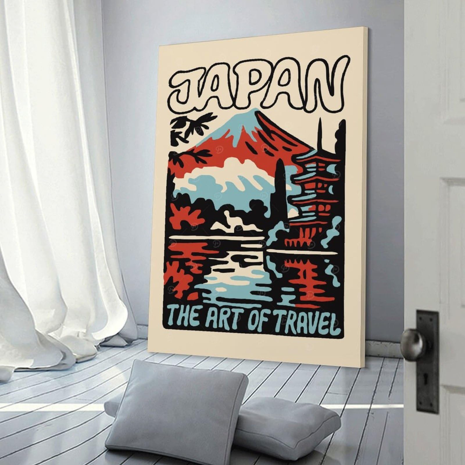 Junmoney Japan Travel Canvas Wall Picture 20x30inch(50x75cm), for Picture Wall Styling in Lounge Or Bedroom, Decorative Artwork with Flexible Styling