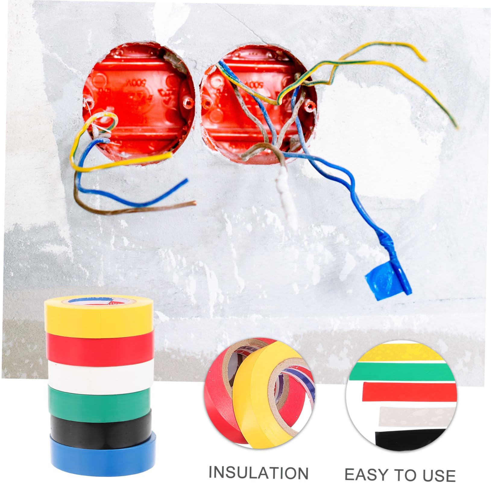 nastro isolante, 6 rotoli di materiale ignifugo resistente al calore for fasci cavi e riparazioni elettriche