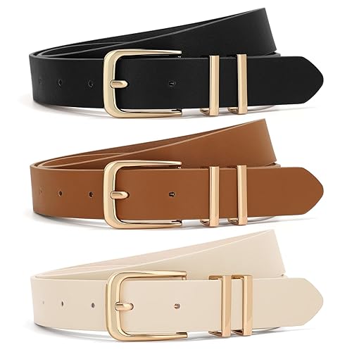 XZQTIVE 3 Pack Women Belts For Jeans Dresses Pants Ladies