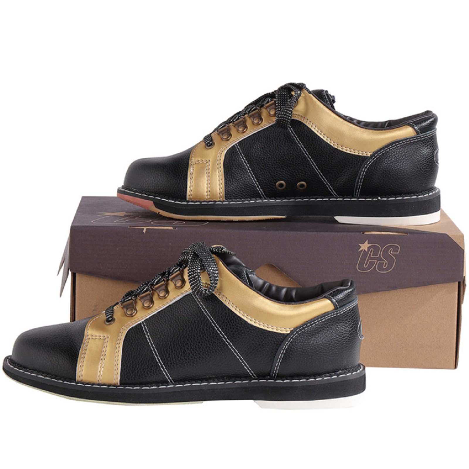SDEQA Chaussures de Bowling pour Hommes et Femmes, Chaussures de Sport Professionnelles Confortables pour Le Bowling sur Gazon - Main Droite