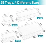 Vtopmart 25 PCS Plastic Clear Drawer Organizer, Acrylic Desk Drawer organizers, Organization and Storage for Makeup, Bathroom, Office, kitchen, Bedroom