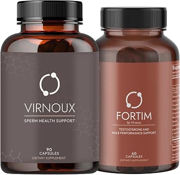 Male Fertility Supplement 90ct & Fortim 60ct Bundle - Made By Doctors - Prenatal Vitamins & Testosterone Support For Men - Boost Sperm Health & Sperm Count - For Vitality & Hormonal Health
