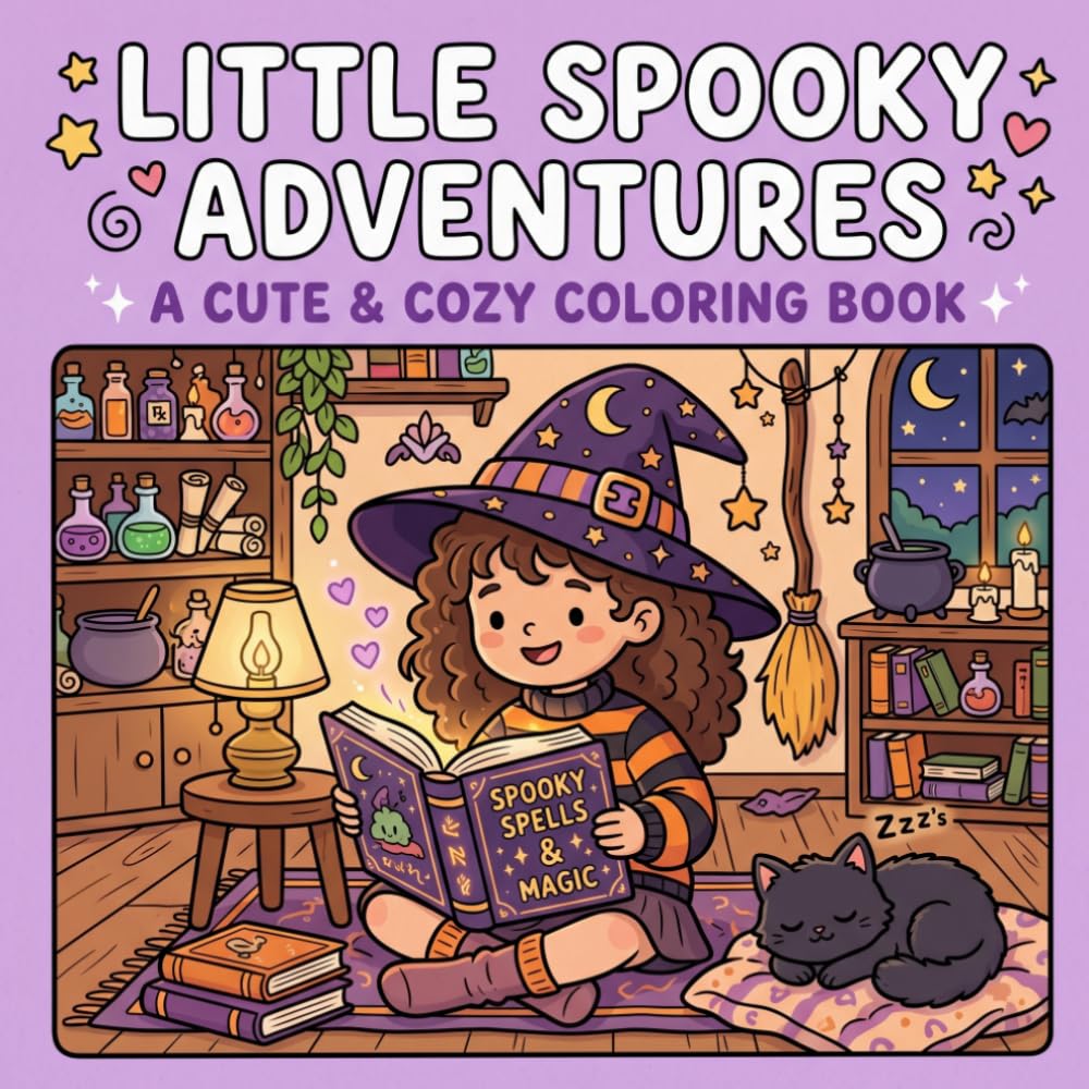 Little Spooky Adventures: A Cute & Cozy Halloween Coloring Book with 40 Storytelling Scenes for Kids