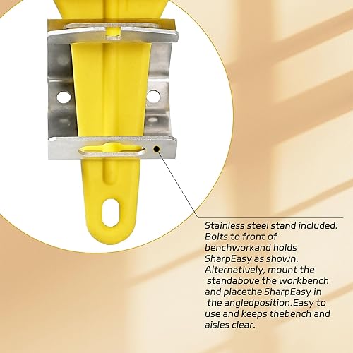 Vista 3 de Afilador de cuchillos de acero inoxidable con soporte, herramienta de afilado de mantenimiento para mataderos de cocina, cuchillos ayuda a reparar