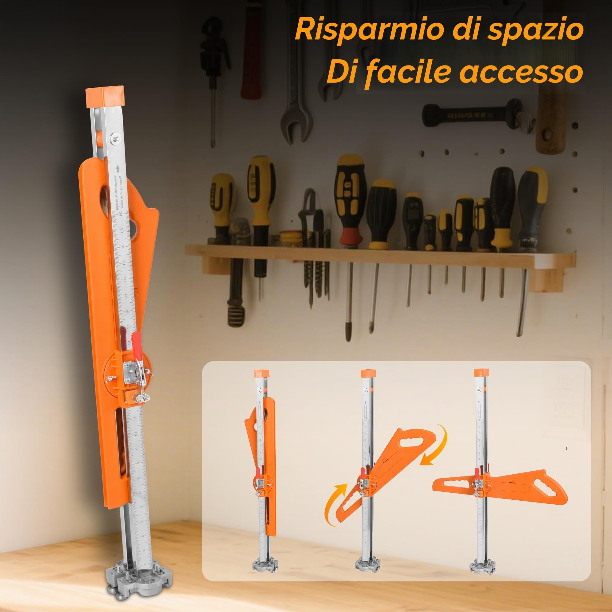 Utensile da taglio per cartongesso – Taglierina per cartongesso aggiornata 2026 – Taglierina per cartongesso con manico in nylon esteso – Strumenti pieghevoli per cartongesso con 19 ruote metalliche