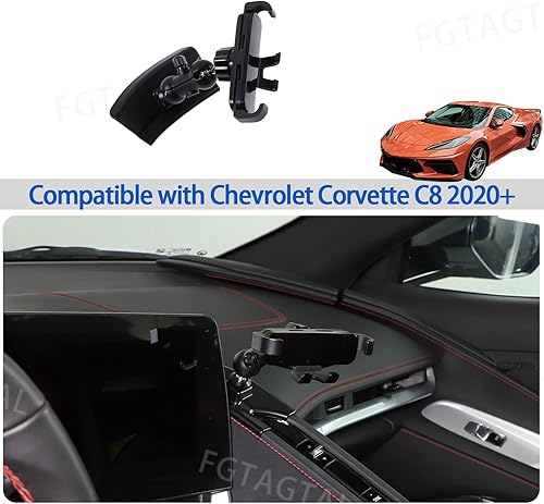 Miniatura 6 de Soporte de teléfono para automóvil para Chevrolet Corvette C8 2020-2024, soporte de teléfono celular para consola central, panel lateral de aire