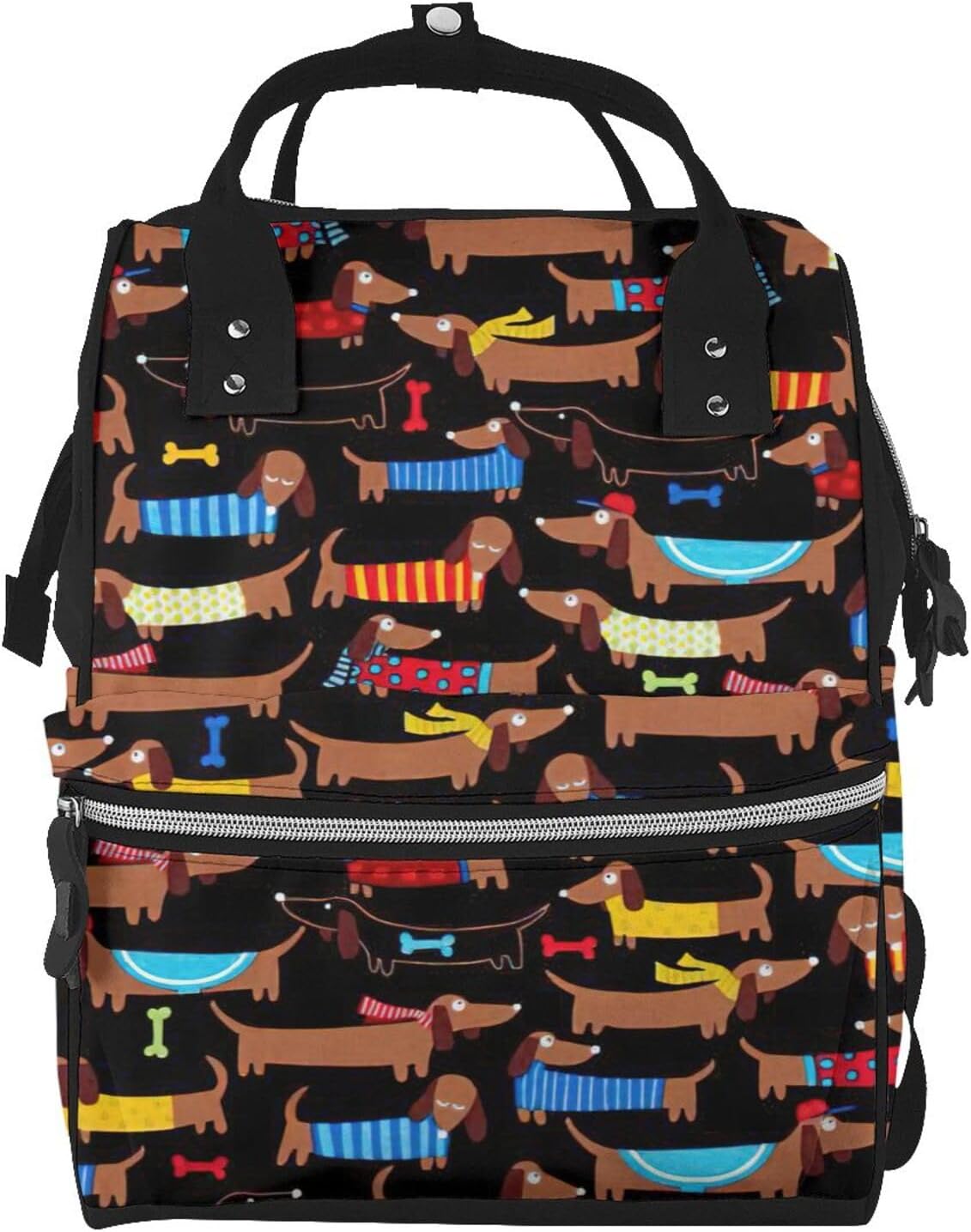 Elegant I Love My Dog Dachshunds Print Mummy backpack Large, Waterproof,Adjustable Straps for Outdoor Activities