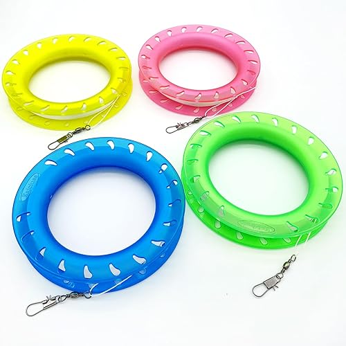 Miniatura 1 de Juego de cometas de aro para niños carrete, mango y línea de 300 pies para cada bobinador de carrete de cometa