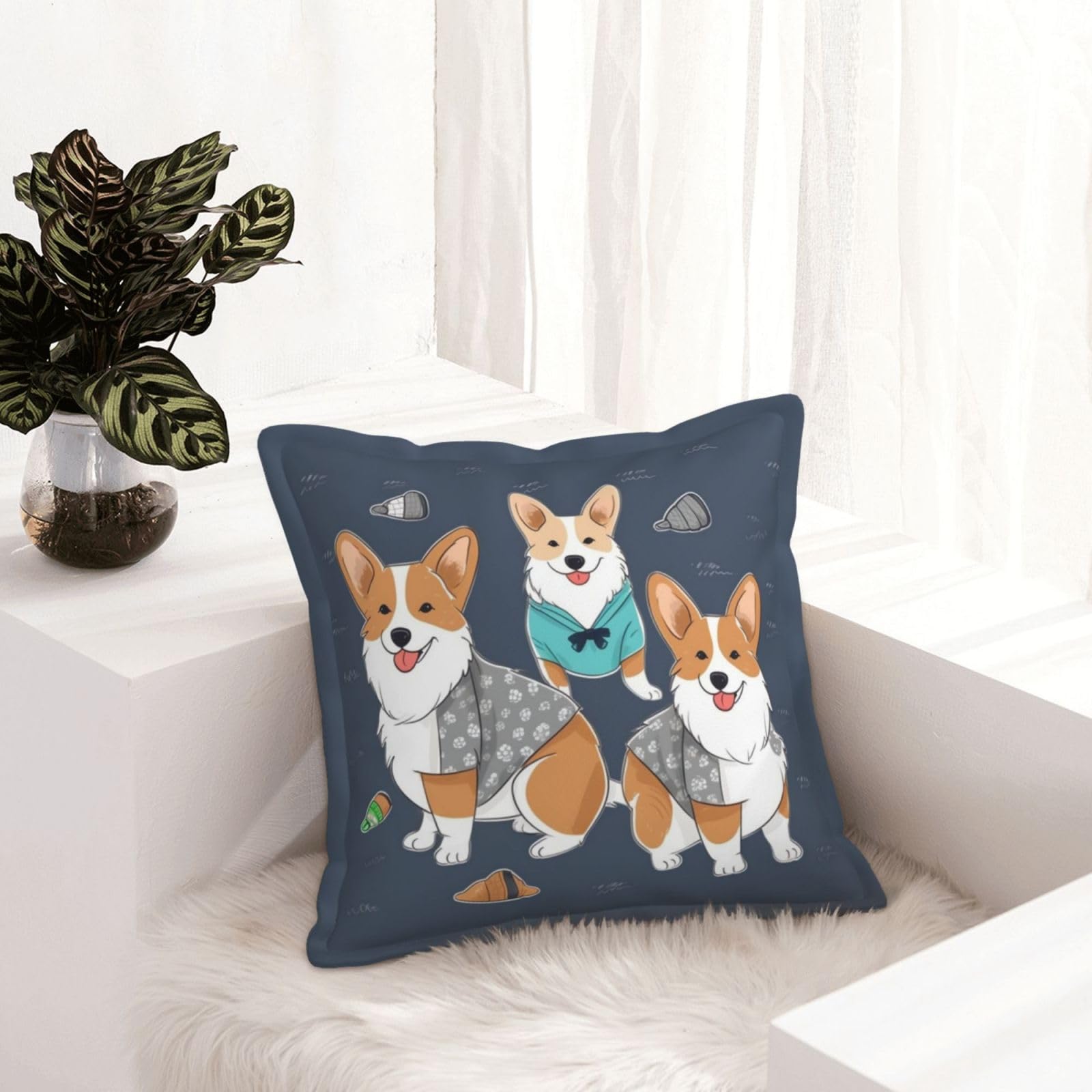 Coussin motif Corgi en similicuir pour sublimer le canapé de votre salon