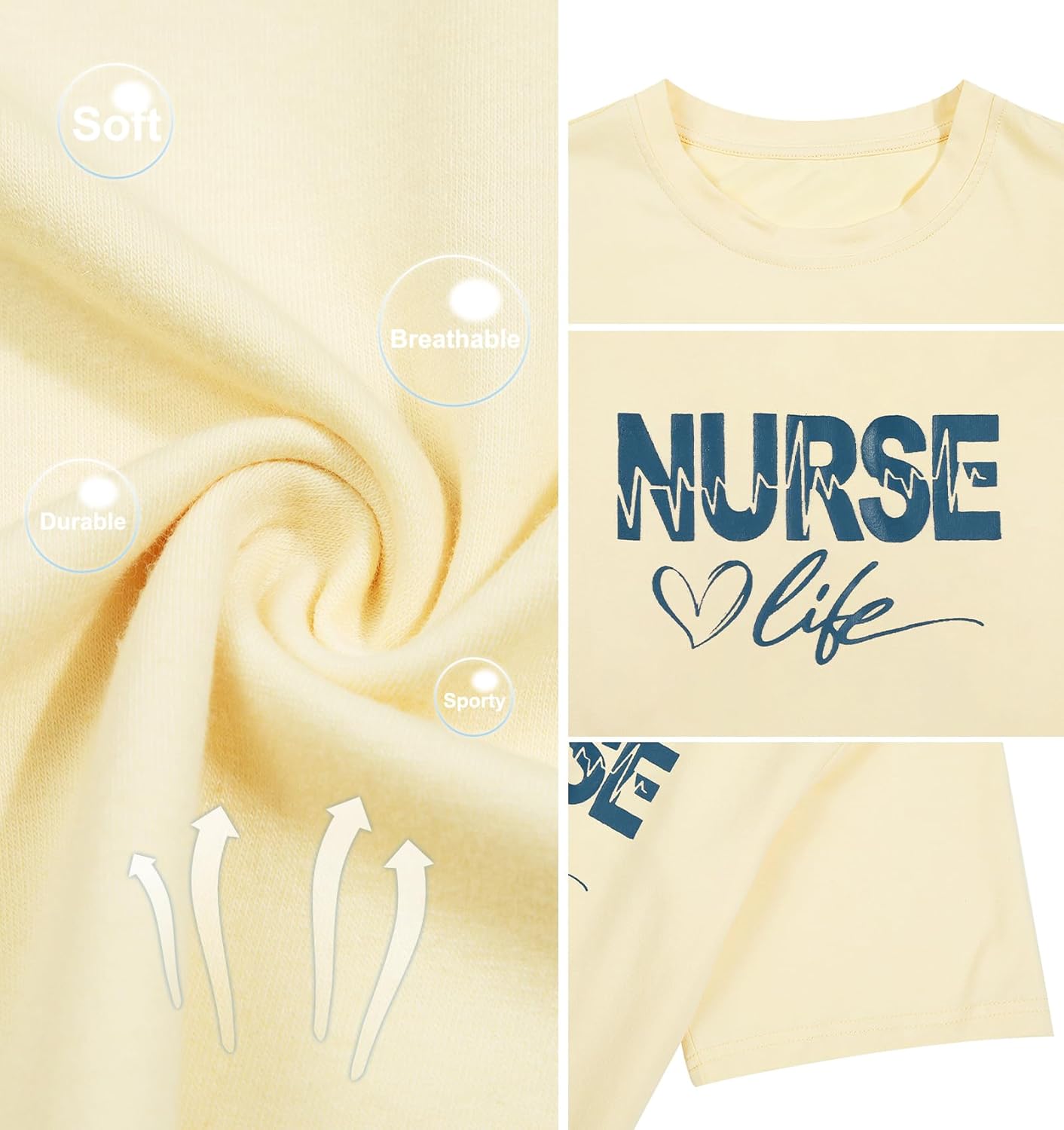 Nurse Shirt Nurse Life Shirts Nursing Student School Nurses Week Nurse Day Gift Casual Short Sleeve Tops - Image 6
