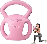 Vista 1 de Yes4All Kettlebell, Strength Training Kettlebells for Women, Wide Multi-grip Textured Handle for Home Gym Exercises & Full Body Workout, Single 5–25