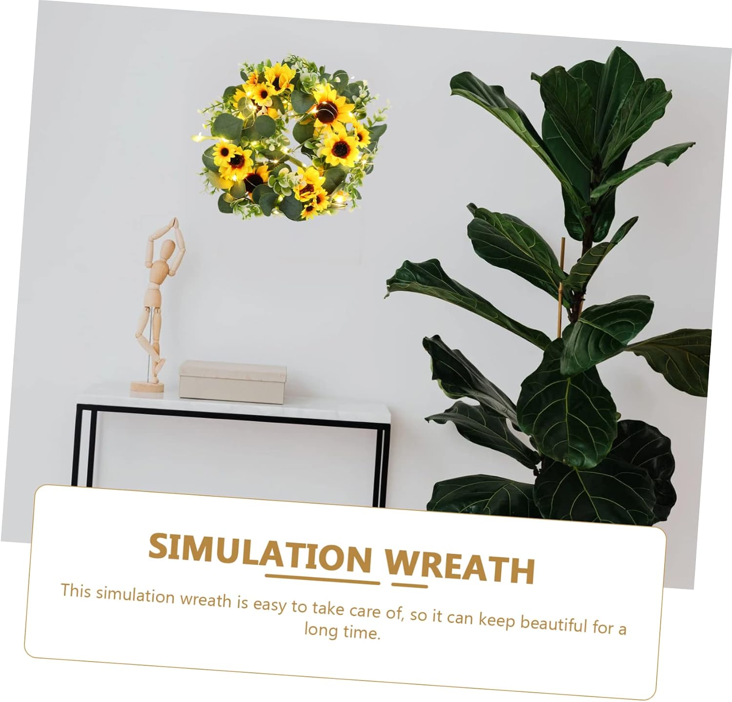 Glowing Sunflower Garland Solar Front Door Wreath Led Sunflower Decorations