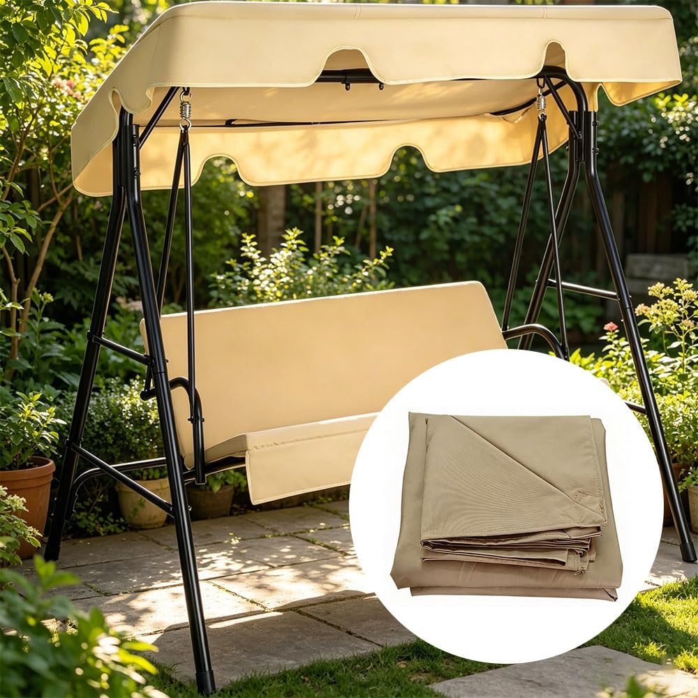 Auvent De Rechange pour Balancelle De Jardin Toit De Balancelle 164X114cm 195X125cm Imperméable Bâche De Toit pour Balançoire Hollywoodienne(Red,98x73in-249x185cm)
