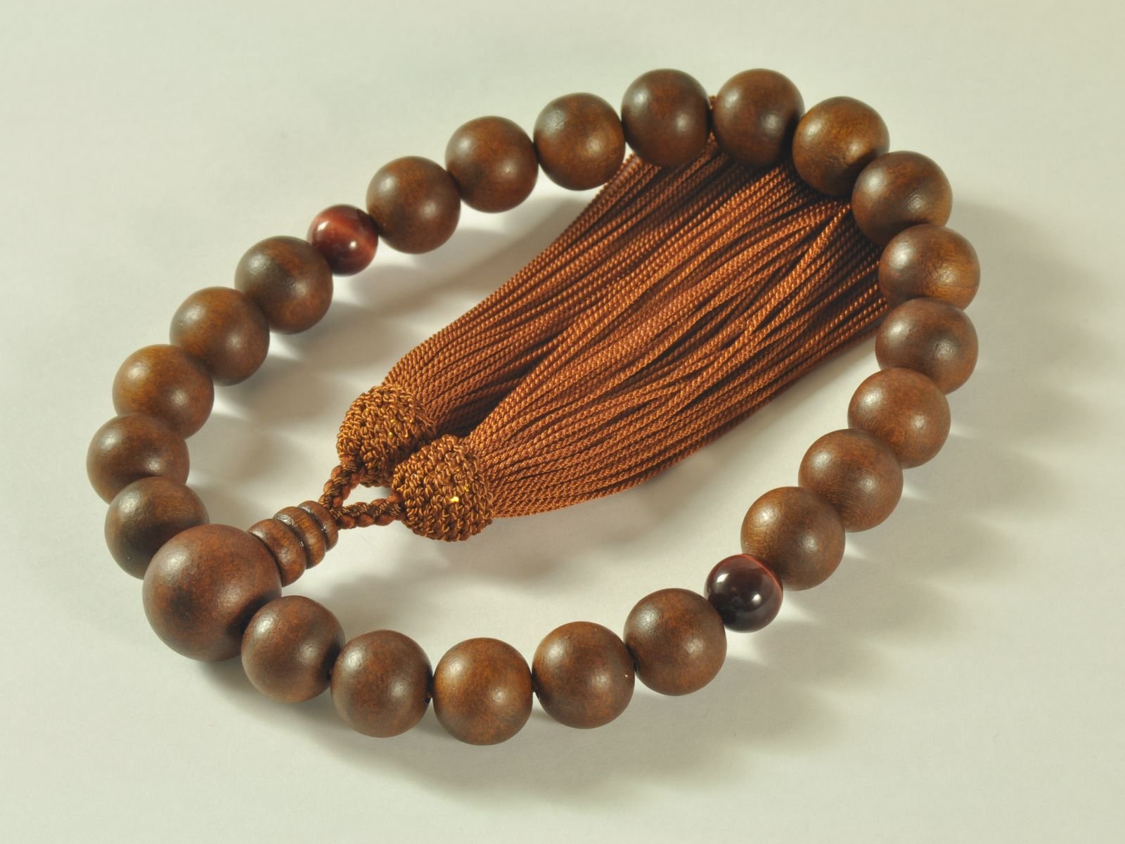 羊角　孔雀石　念珠 多寶念珠)~ 孔雀石圓珠紅瑪瑙108顆念珠/項手鍊兩用