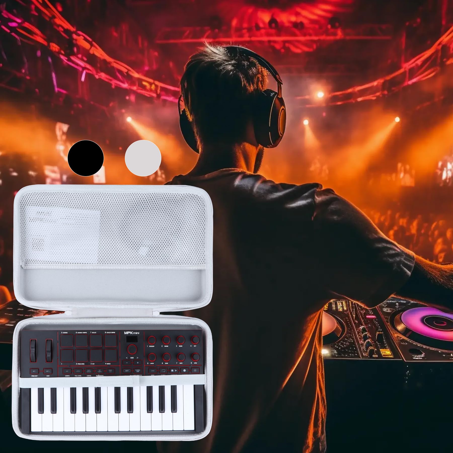 Lebakort Duro Caja Estuche Funda para Akai Professional MPK Mini IV Teclado Controlador MIDI USB-C (Grau)